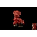 Royal Doulton Flambe 'Dog of War' in red, marks to base, 5" tall. Please see images.