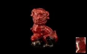 Royal Doulton Flambe 'Dog of War' in red, marks to base, 5" tall. Please see images.