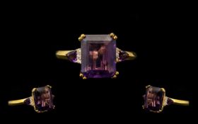 Amethyst Octagon Cut Ring, an octagon cut, 4.