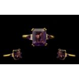 Amethyst Octagon Cut Ring, an octagon cut, 4.