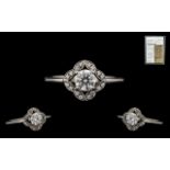 18ct White Gold Superb Quality Diamond Set ring. Full hallmark for 750 - 18ct.