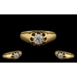 Early 20th Century 18ct Gold Excellent Quality Single Stone Diamond Gypsy Set Ring.