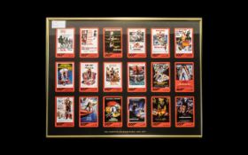 James Bond Movie Cards in Frame from Eon Productions. 1962-1997.