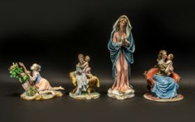 Four Capodimonte Figures, comprising: 1. Tall Lady in Prayer, marks to base, 12.