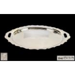 Walker and Hall Solid Silver Superior Quality Large and Impressive Two Handled Oval Shaped Tray
