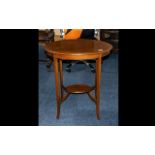 Small Oval Shaped Inlaid Edwardian Mahogany Side Table on splayed legs,