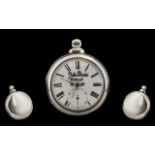 John Brodie Signed Superb Silver Pair Cased Pocket Watch with Bullseye Glass. Fusee movement.