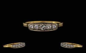 14ct Diamond Ladies Art Deco Ring. Deco Ring Set with 5 Diamonds, Diamonds are of Good Quality and