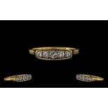 14ct Diamond Ladies Art Deco Ring. Deco Ring Set with 5 Diamonds, Diamonds are of Good Quality and