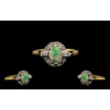 18ct Gold Attractive Opal & Diamond Set Dress Ring of pleasing design and setting,