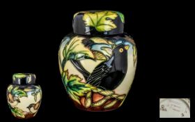 Moorcroft - Nice Quality Modern Tubelined Lidded Ginger Jar ' Ingleswood ' Design.