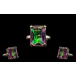 Ladies Mystic Topaz Sterling Silver Dress Ring. Ring Size M.