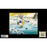 Walt Disney Art Classics ' The Mighty Duck ' 1993 Hand Painted Ltd Edition Cel Published Proof of