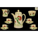 Art Deco Period Royal Doulton Handpainted 11 Piece Coffee Service, comprises one coffee pot,