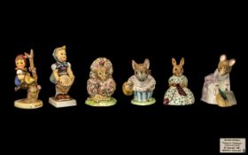 Beswick Beatrix Potter Handpainted Figures (4). 1. Hunca Munca Sleeping First Version Small Size. BP