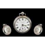 Victorian Period Charles T Cowell Isle of Man Lever Escapement Open Faced Silver Pocket Watch.