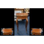 A Small French Style Kingwood Side Table Mid to Late 20th Century of shaped form,
