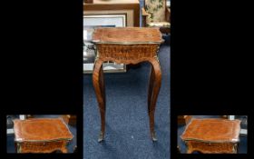 A Small French Style Kingwood Side Table Mid to Late 20th Century of shaped form,