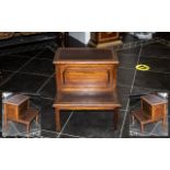 Library Steps - Early Century Library Steps in Mahogany, two-tier leather topped steps,