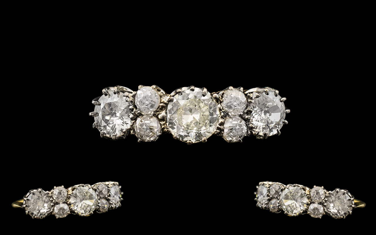 Ladies 18ct Gold & Platinum Attractive Antique Period Diamond Set Dress Ring. - Image 2 of 2
