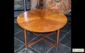 1960s Teak MacIntosh and Co Designer Round Top Low Table on shaped legs,