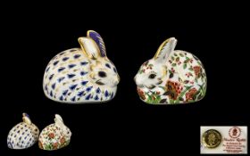 Royal Crown Derby Hand Painted Paperweights, two, exclusive to Collector's Guild,