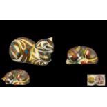 Royal Crown Derby Nice Quality Pair of Hand Painted 'Collector's Guild Exclusive' Paperweights,