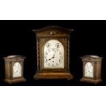 Kienzle Clock Company Large and Impressive German 8 Day Chiming and Striking Oak Cased Mantel Clock,