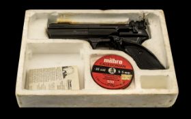 Webley Tempest .22 Air Pistol in original box with instructions, working order.