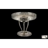 Edwardian Period Superb Quality Silver Olympics Design Pedestal Bowl with geometric,