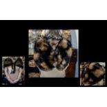 Stylish Ladies Vintage Fox Fur Shrug/Stole unusual design with shaped shoulders and fully lined in