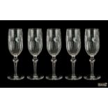 Waterford Superb Quality Cut Crystal Decanter with Four Wine Glasses,
