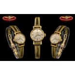 Omega Ladies 18ct Gold Cased Attractive Mechanical Wrist Watch with stylish and later gold plated