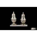 Solid Silver Antique Salt & Pepper Shakers, hallmarked Birmingham 1905. Silver weight 1 oz.