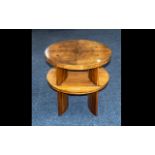 Fine Quality Art Deco Walnut Quartered Veneer Side Table with shaped,