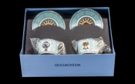 Wedgwood 'A Celebration of the Millennium' Boxed Set of Two Cups & Saucers.