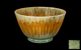 Ruskin Pleasing Drip Glaze Footed Bowl 1931,