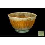 Ruskin Pleasing Drip Glaze Footed Bowl 1931,