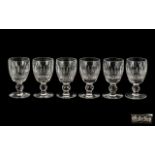 Waterford Signed & Early Elegant Quality Set of Eight Cut Crystal Champagne Flutes/Wine Glasses.