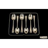 Victorian Period Boxed Set of Six Sterling Silver Teaspoons, all in excellent condition.