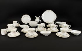 Royal Doulton English Bone China 'Twilight Rose' Part Tea Set comprising 6 teacups, 6 coffee cups,