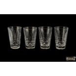 Waterford Superb Quality Cut Crystal Set of Four Large Drinking Glasses,