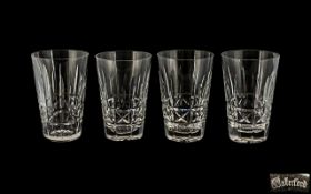 Waterford Superb Quality Cut Crystal Set of Four Large Drinking Glasses,