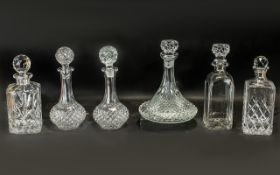 Collection of Cut Glass Decanters,