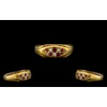 Antique Period 18ct Gold Attractive Ruby and Diamond Ring, marked 18ct,