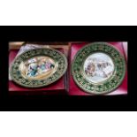 Pair of Boxed Caverswall Porcelain Dickens Plates depicting 'After the Wedding Breakfast', Ltd.