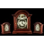 Tempus Fugit Mahogany Cased 8 Day Striking Mantle Clock strikes on two rods.