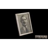 Art Deco Silver Photo Frame dated 1930 Birmingham. Wooden back. 6 x 4 inches. Please see image.