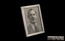 Art Deco Silver Photo Frame dated 1930 Birmingham. Wooden back. 6 x 4 inches. Please see image.