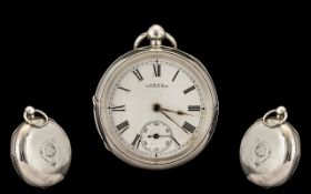 American Watch Company Waltham Keywind Open Faced Pocket Watch. Lever escapement.